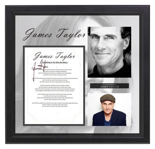 James Taylor Signed Lyrics "Something In The Way She Moves"
