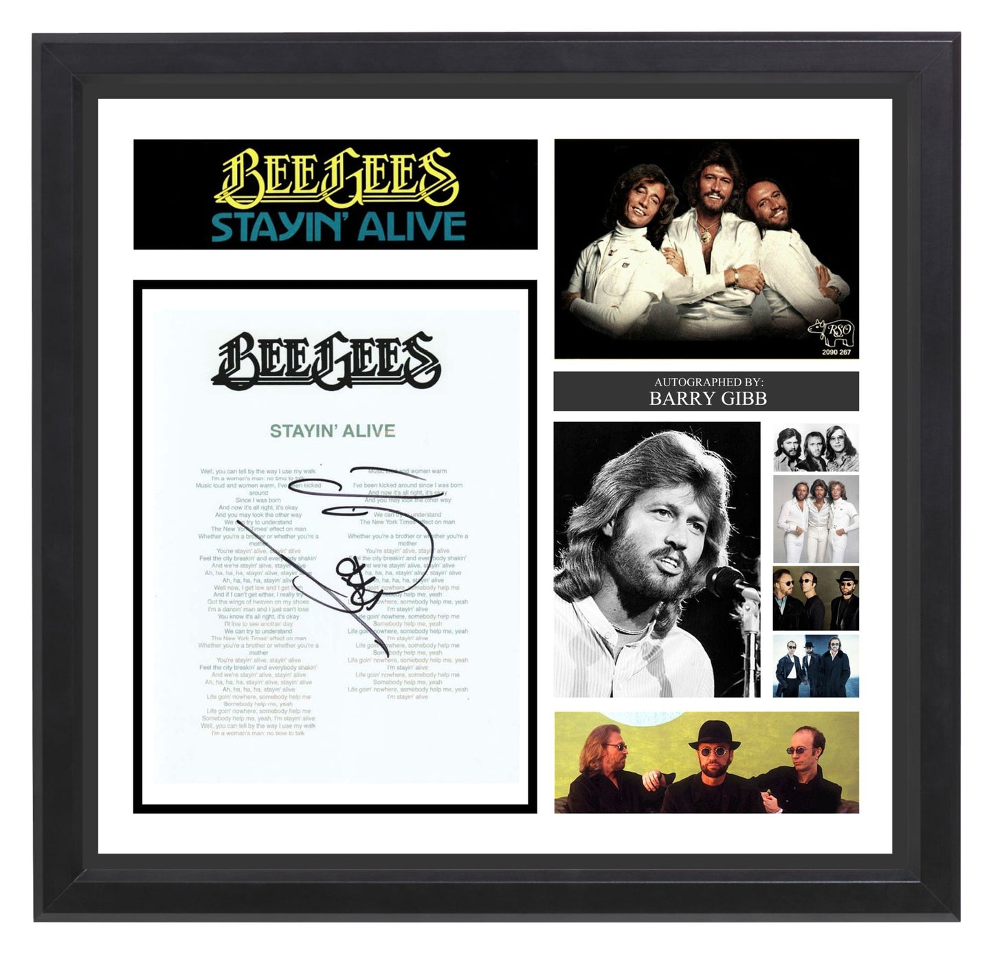The BeeGees Signed Lyrics "Stayin Alive"