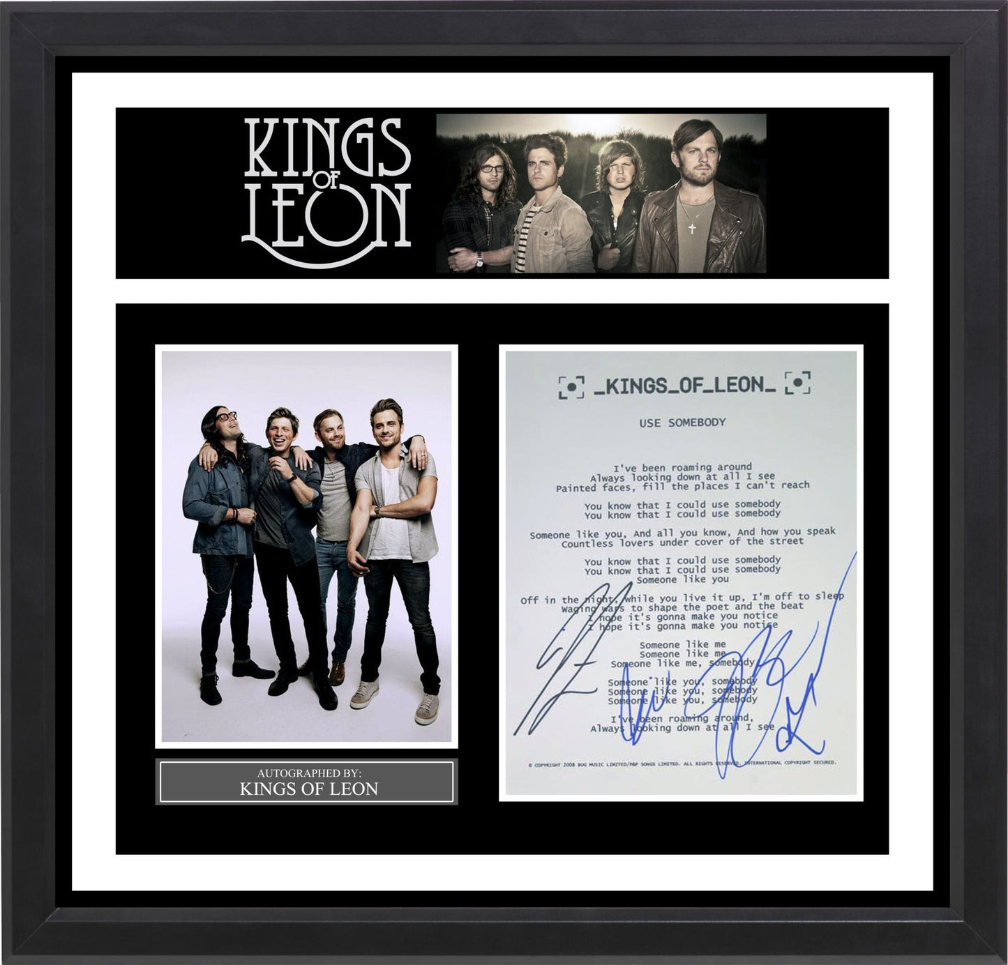 Kings of Leon Signed Lyrics - "Use Somebody"