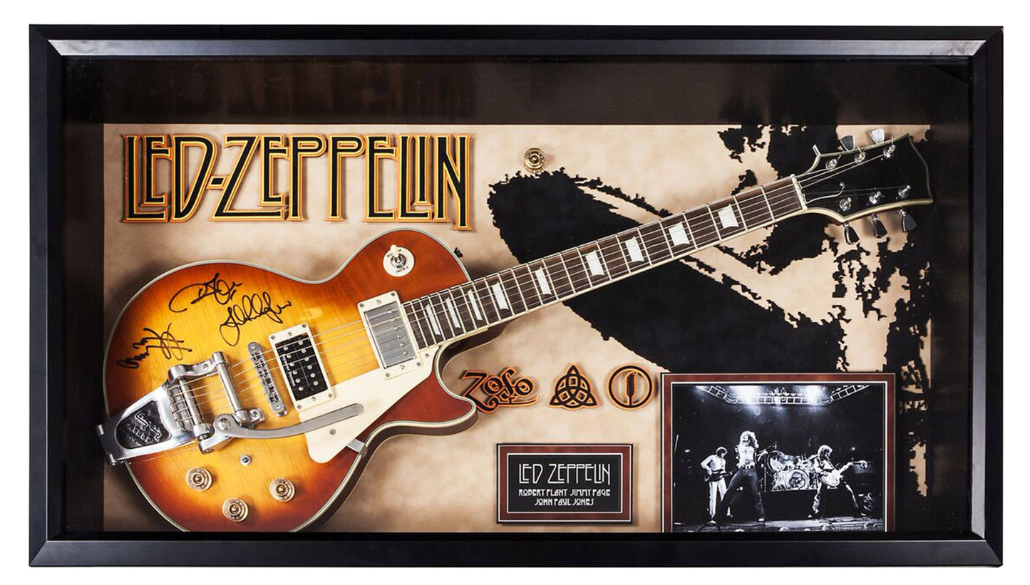 Led Zeppelin Signed "Debut" Album Rare Collector's Guitar