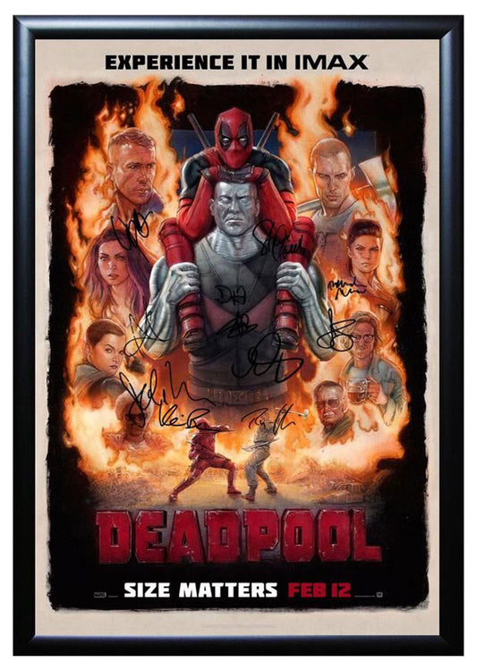 "Deadpool" Cast Signed Advance Movie Poster
