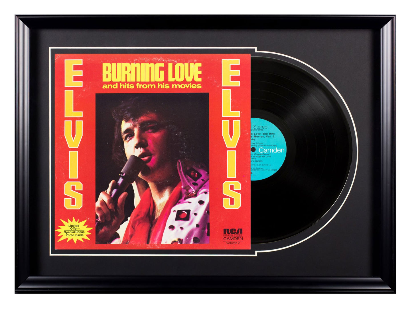 Deluxe Framed Album - Elvis Presley "Burning Love And Hits From His Movies Vol 2"