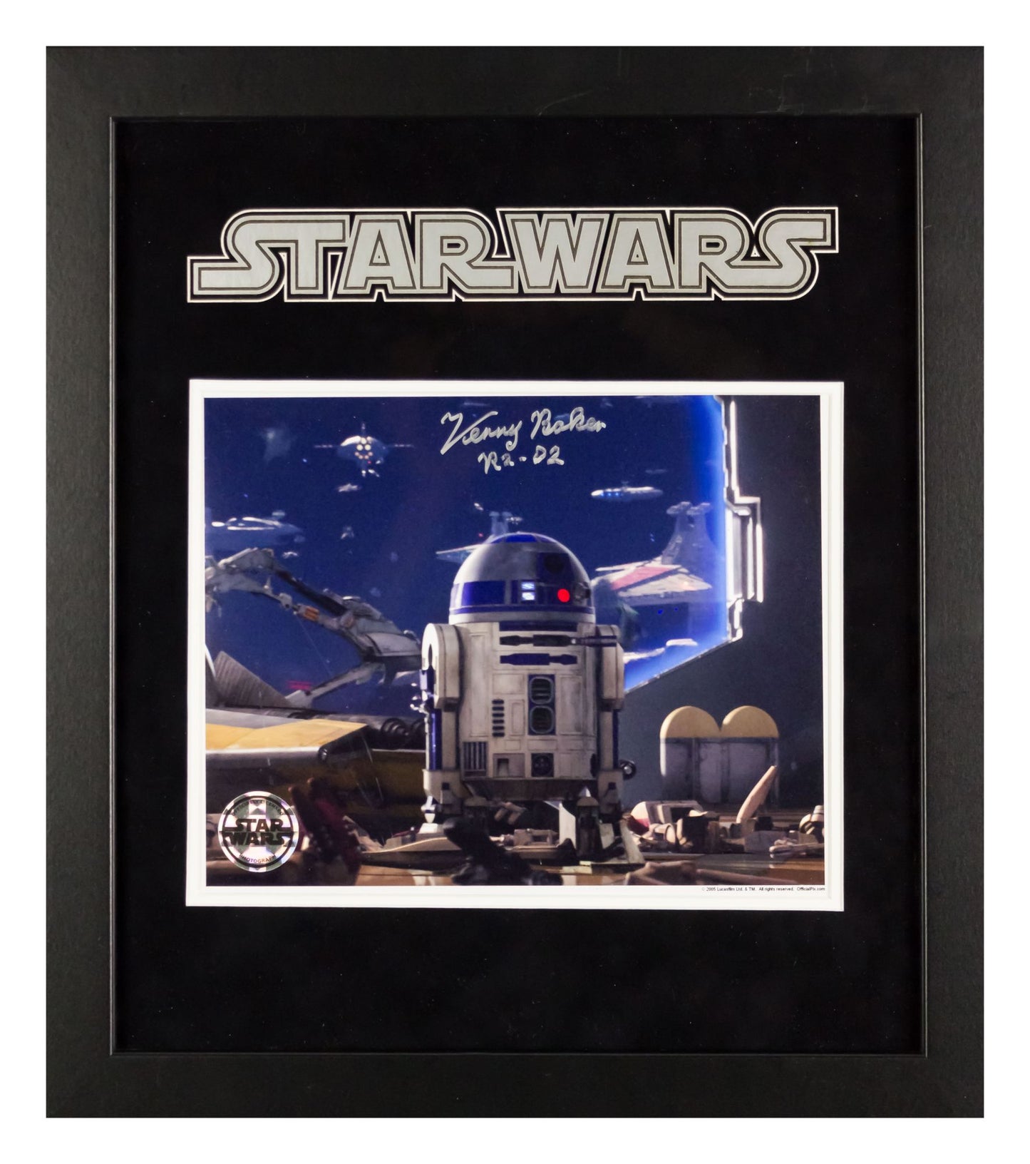 Star Wars Framed Artist Series Features Classic Photo of R2-D2 Signed by Kenny Baker with Official Licensed Star Wars Hologram