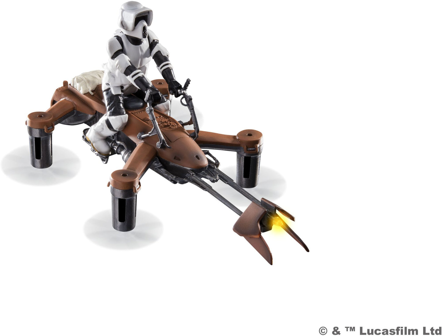 Star Wars 74-Z Speeder Bike Battling Quadcopter