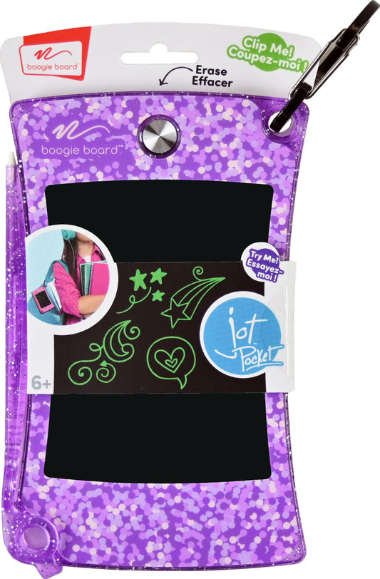 Boogie Board Jot Pocket with Clip, Shimmer Collection Purple