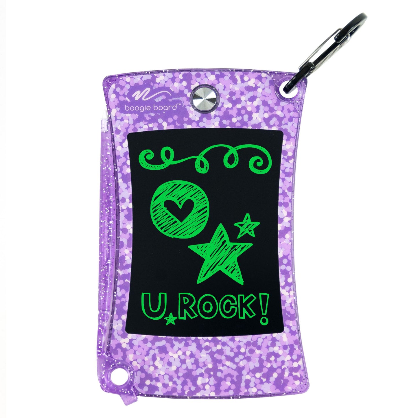 Boogie Board Jot Pocket with Clip, Shimmer Collection Purple