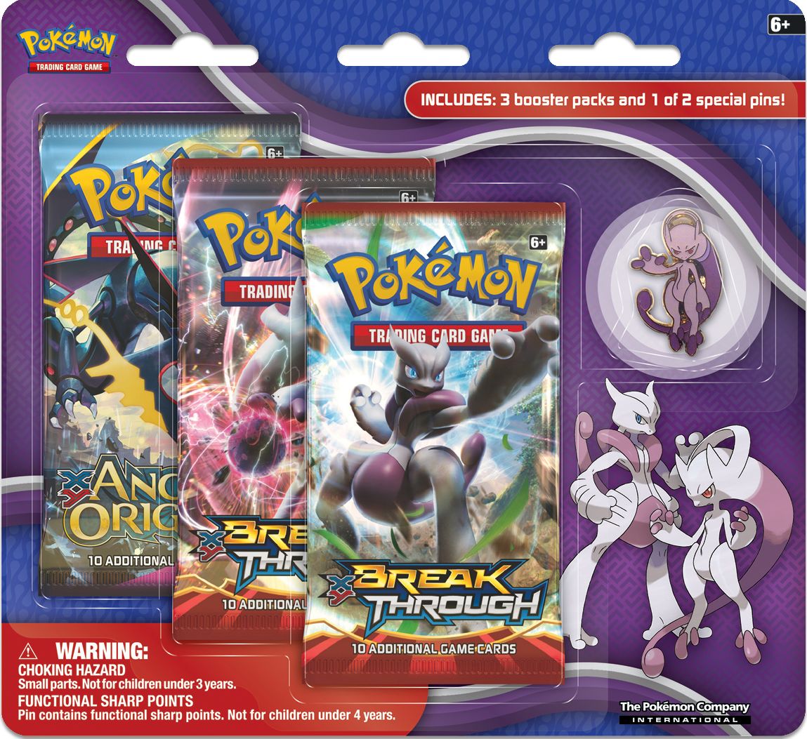 Pokemon TCG: Mega Evolution Mewtow X & Y Collectors Pin 3-Pack