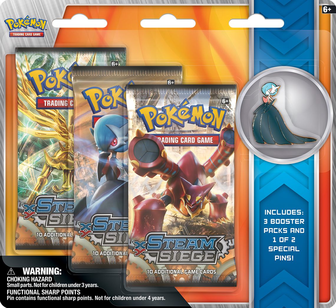 Pokemon TCG: Volcanion or Shiny Mega Gardevoir 3-Pack Pin Blister