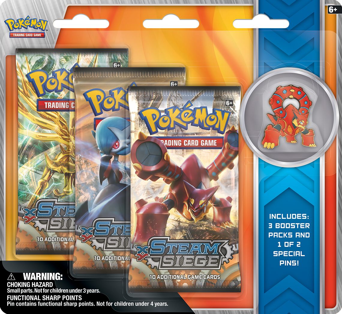 Pokemon TCG: Volcanion or Shiny Mega Gardevoir 3-Pack Pin Blister