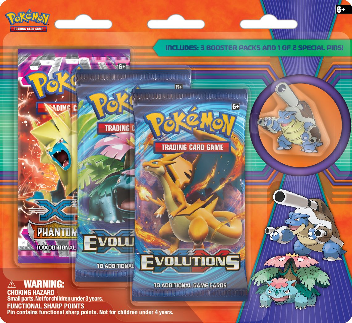 2016 POK MEGA VENUSAUR/MEGA BLASTOISE 3PK PIN BLSTR - 820650801907