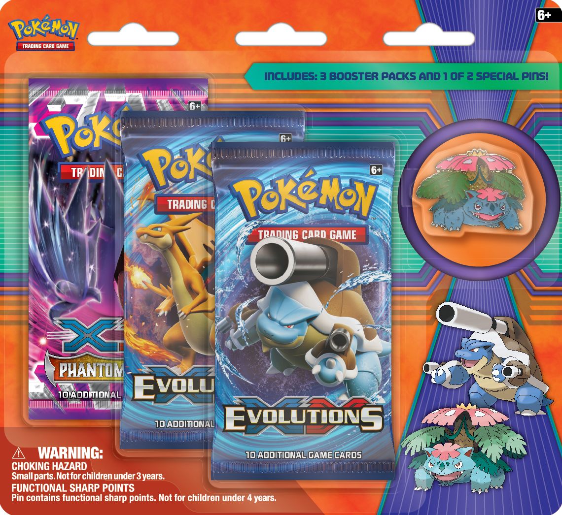 2016 POK MEGA VENUSAUR/MEGA BLASTOISE 3PK PIN BLSTR - 820650801907