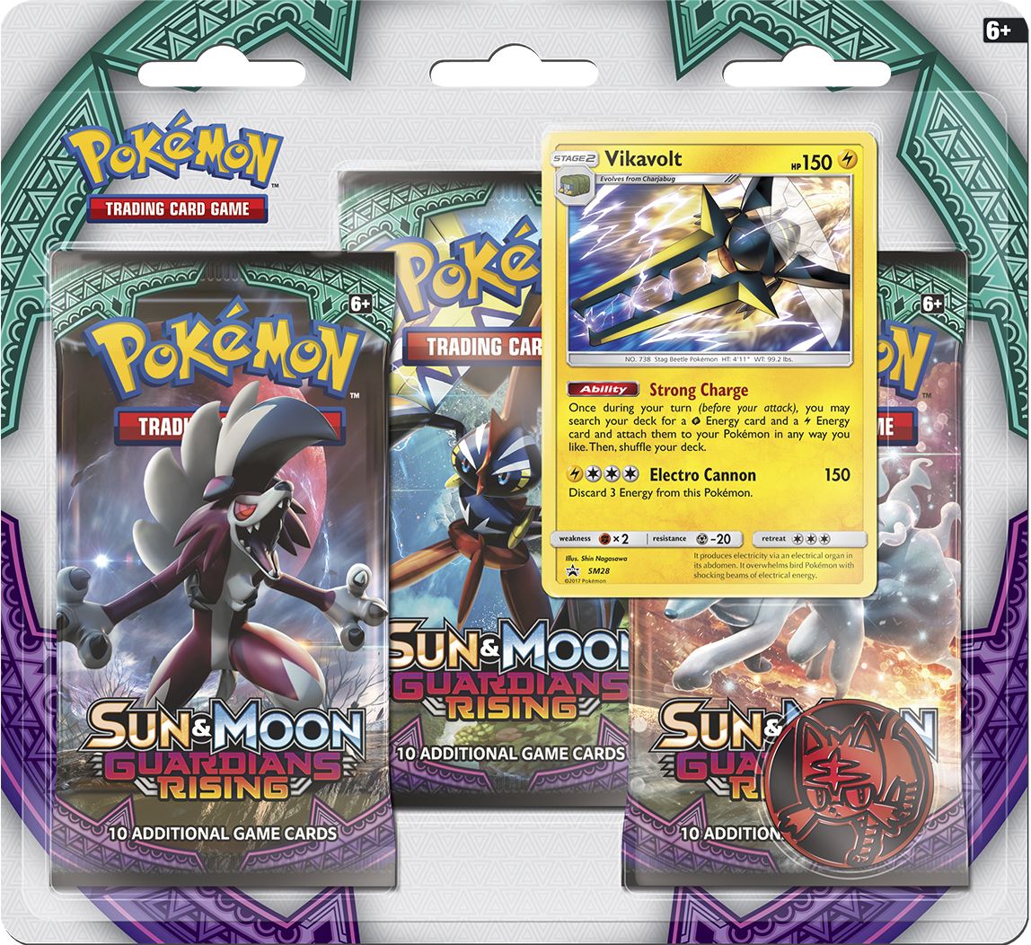 2017 POK SUN MOON S2 GUARDIANS RISING 3PK BL RED SC - 820650802164