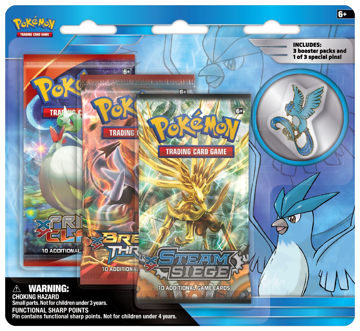 2016 POK ARTICUNO ZAPDOS MOLTRES 3PK PIN BLSTR - 820650802652