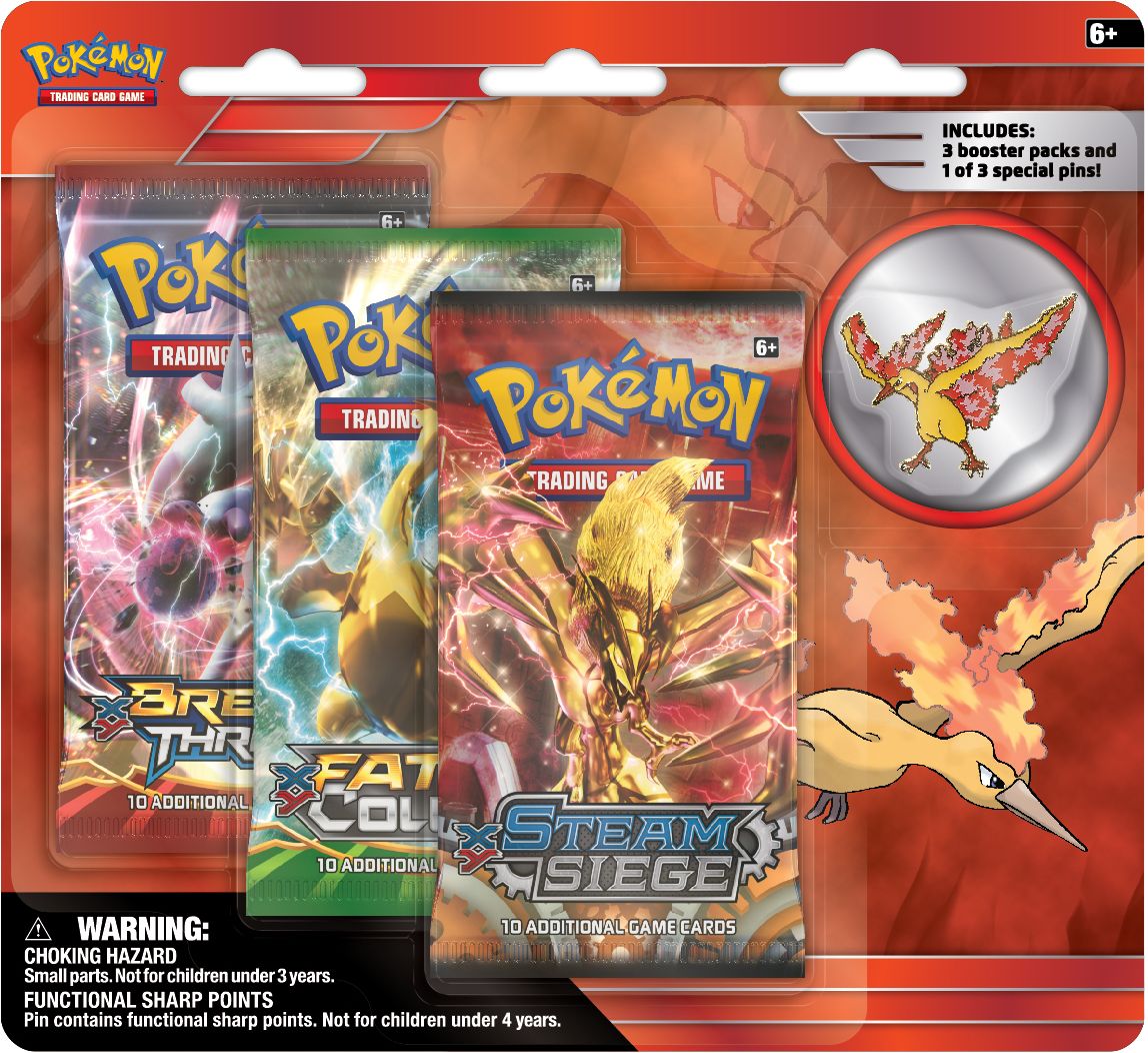 2016 POK ARTICUNO ZAPDOS MOLTRES 3PK PIN BLSTR - 820650802652