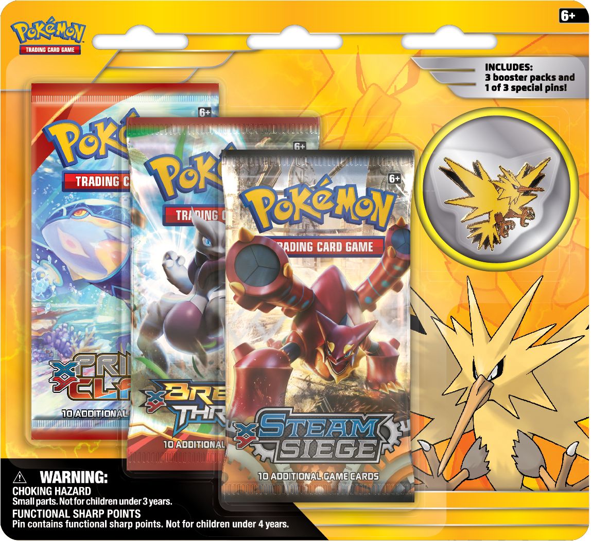 2016 POK ARTICUNO ZAPDOS MOLTRES 3PK PIN BLSTR - 820650802652