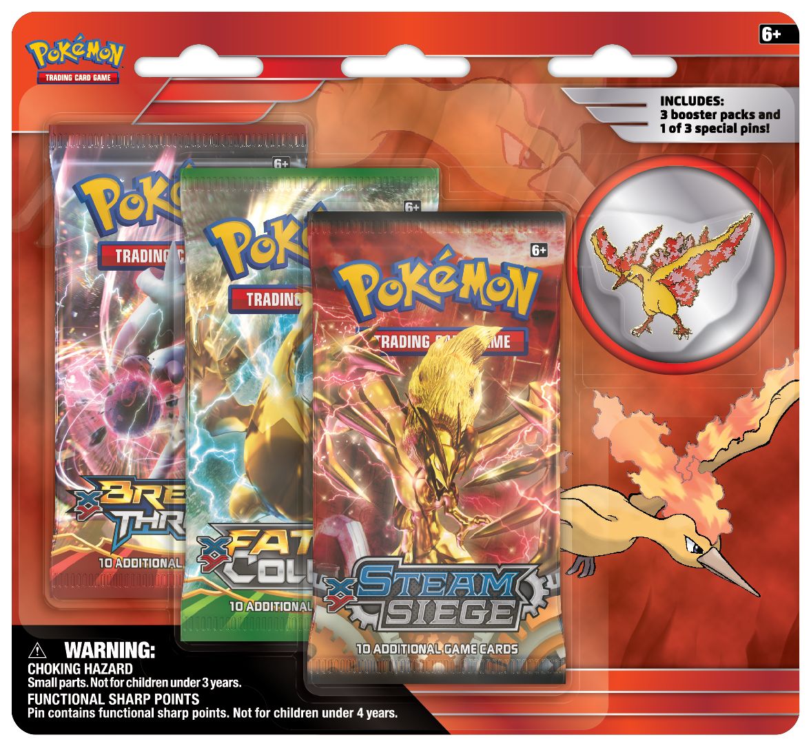 2016 POK ARTICUNO ZAPDOS MOLTRES 3PK PIN BLSTR - 820650802652