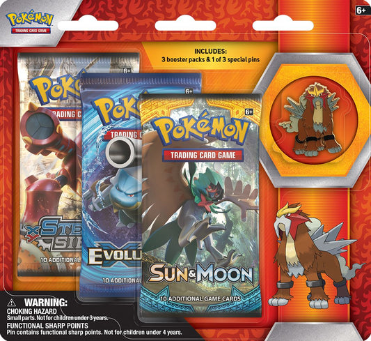 2017 POK RAIKOU/ENTEI/SUICUNE 3PK PIN BLSTR - 820650802959