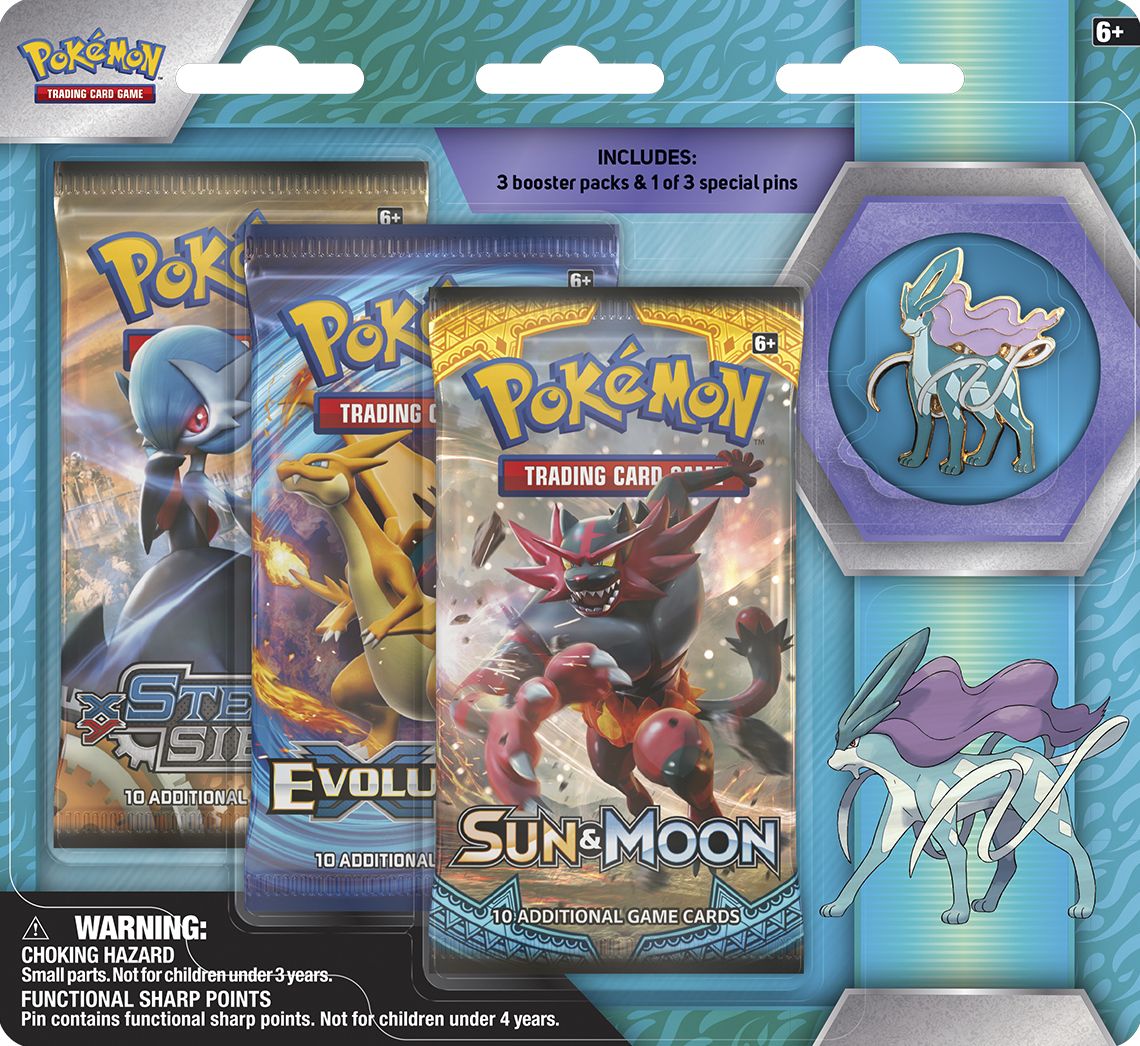 2017 POK RAIKOU/ENTEI/SUICUNE 3PK PIN BLSTR - 820650802959