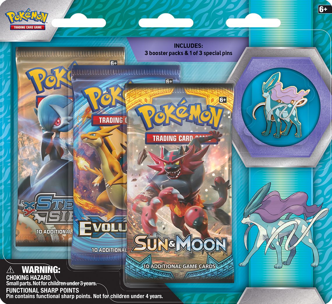2017 POK RAIKOU/ENTEI/SUICUNE 3PK PIN BLSTR - 820650802959