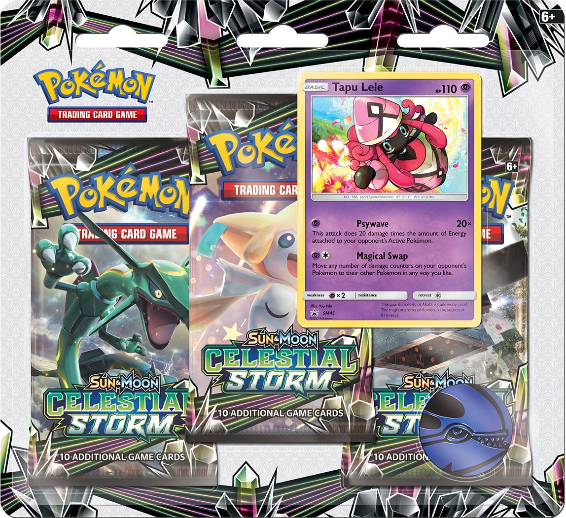 2018 POK SUN MOON S7 CELESTIAL STORM 3PK BLSTR - 820650804403