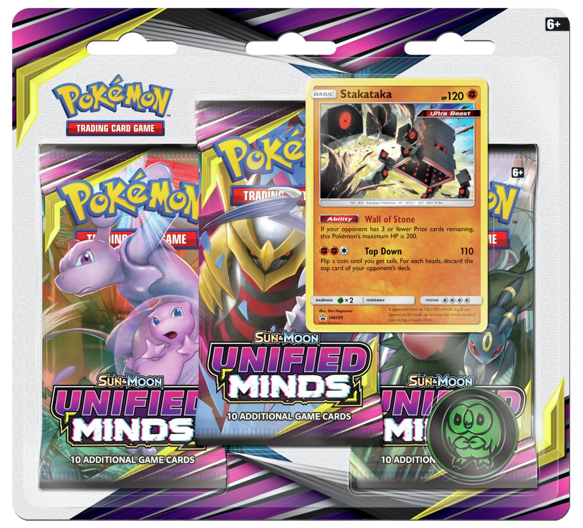 2019 POK SUN MOON S11 UNIFIED MINDS 3PK BL - 820650805707