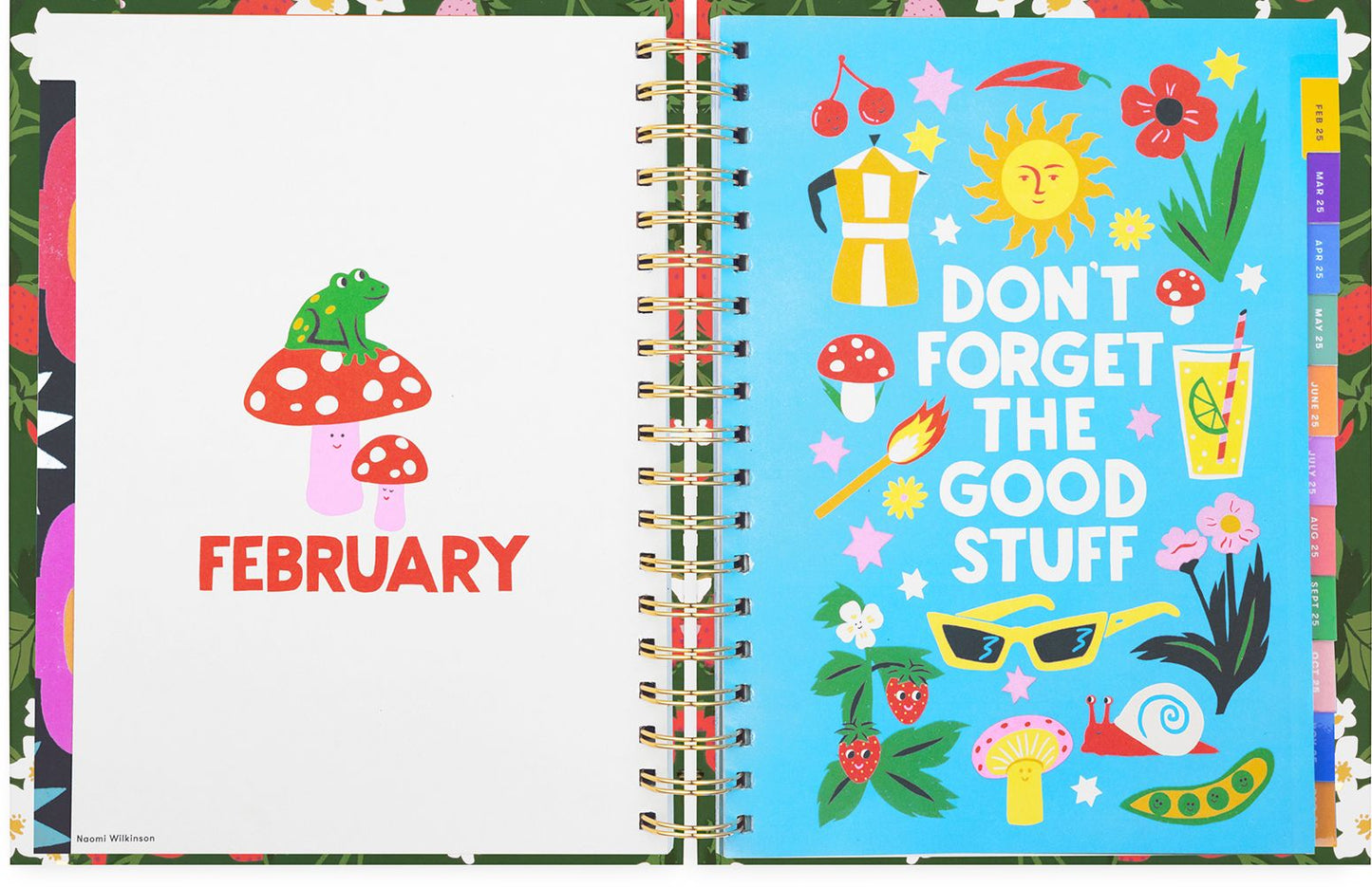 2025 17 Month Medium Planner Strawberry Green