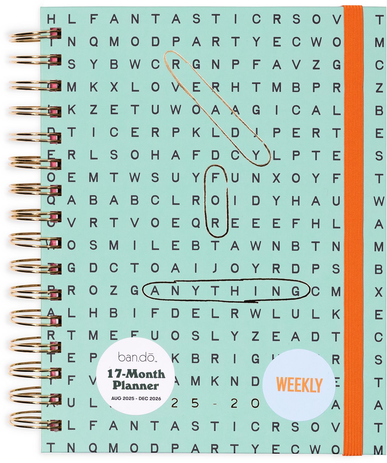 2025-2026 17 Month Medium Planner, Mint Crossword