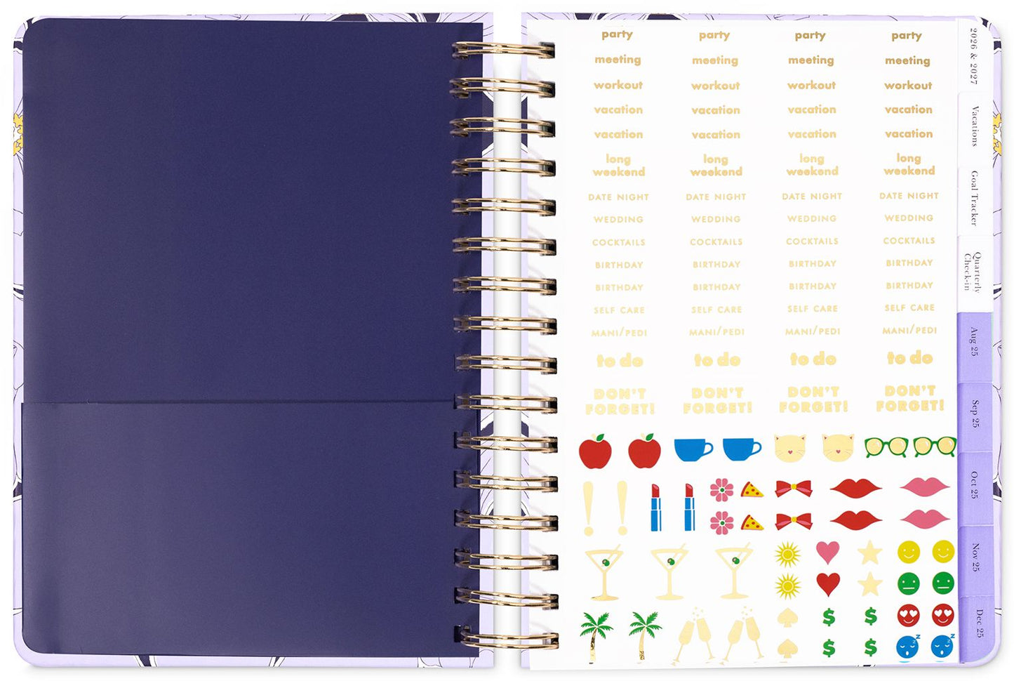 2025-2026 Kate Spade New York 17 Month Large Planner, Coastal Garden