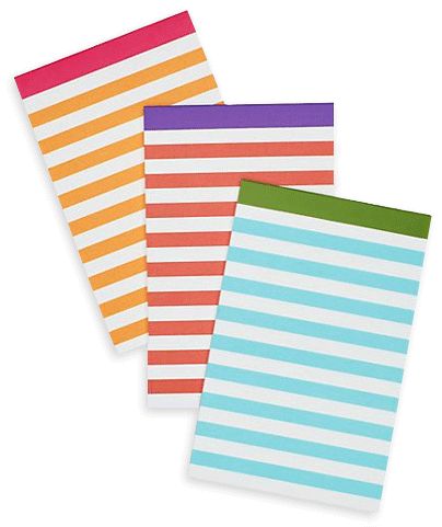 Kate Spade New York Candy Striped Notepad - Set of 3