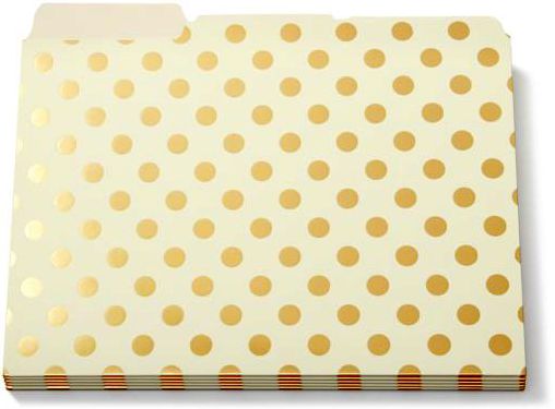 Kate Spade New York Strike Gold File Folders (Dots)