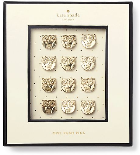 Kate Spade Gold Owl Push Pins