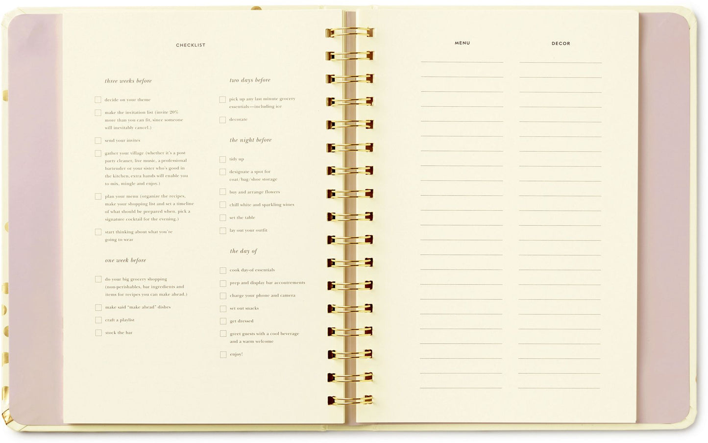 Kate Spade New York Gold Confetti Dot Party Planning Book