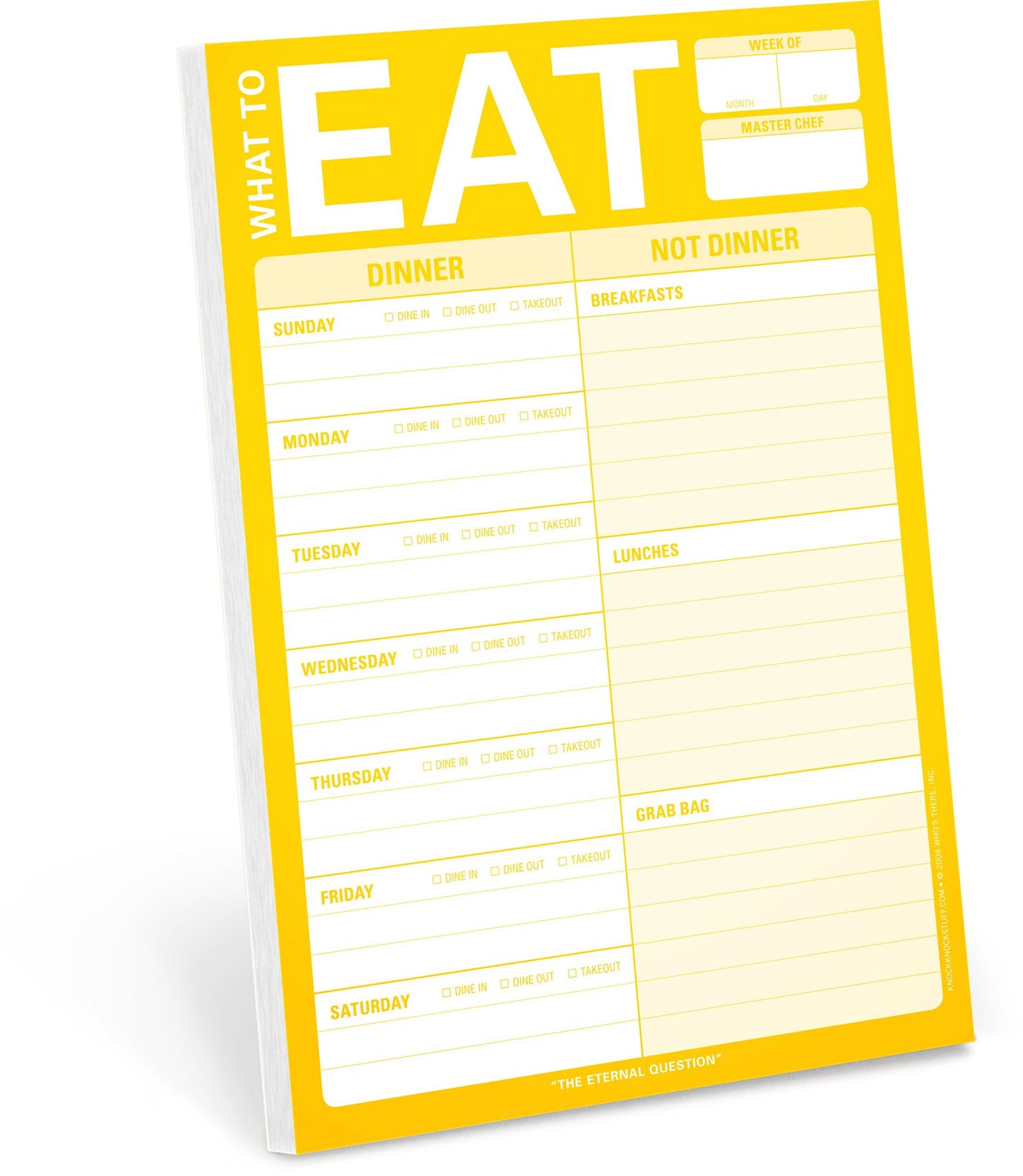 What to Eat Large List Pad 60 Sheets