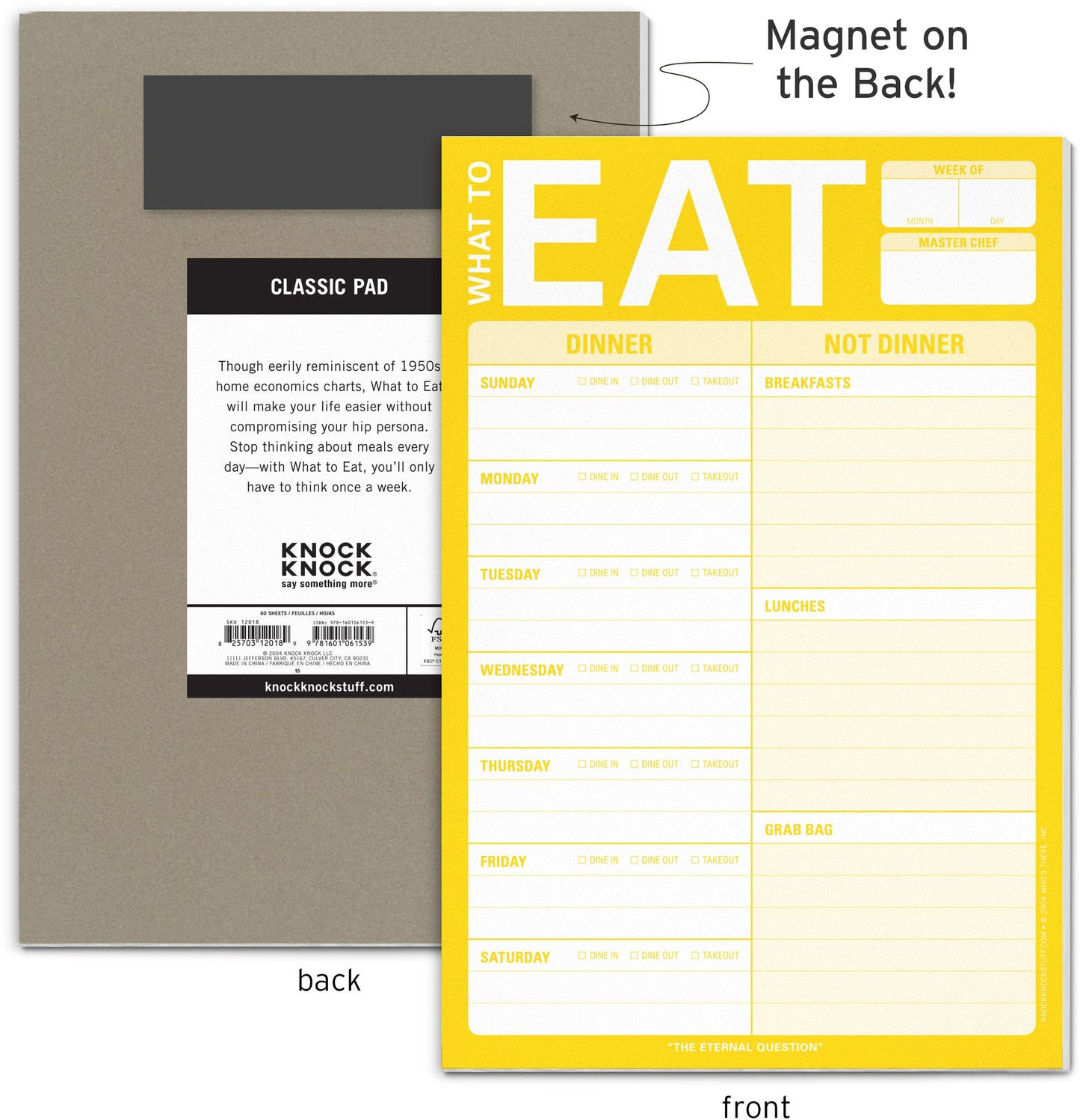 What to Eat Large List Pad 60 Sheets