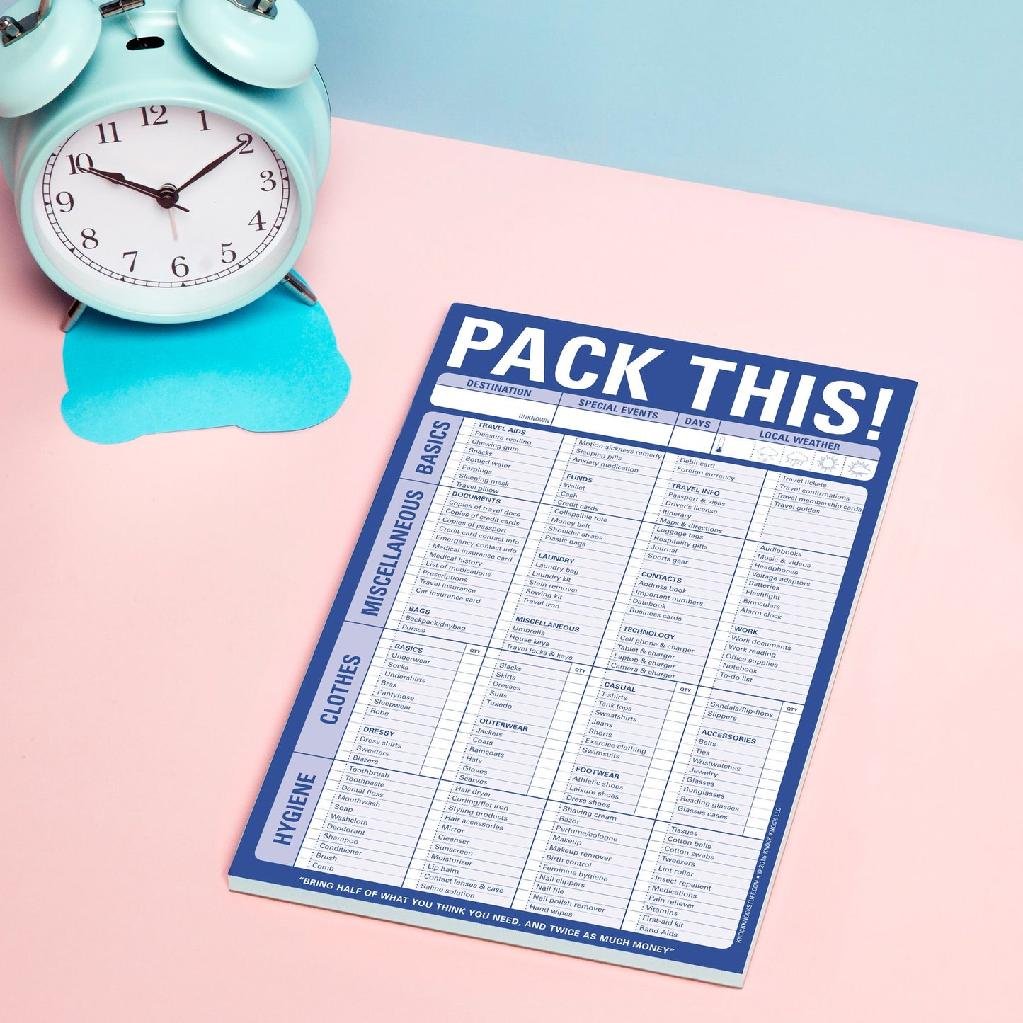 Pack This Note Pad