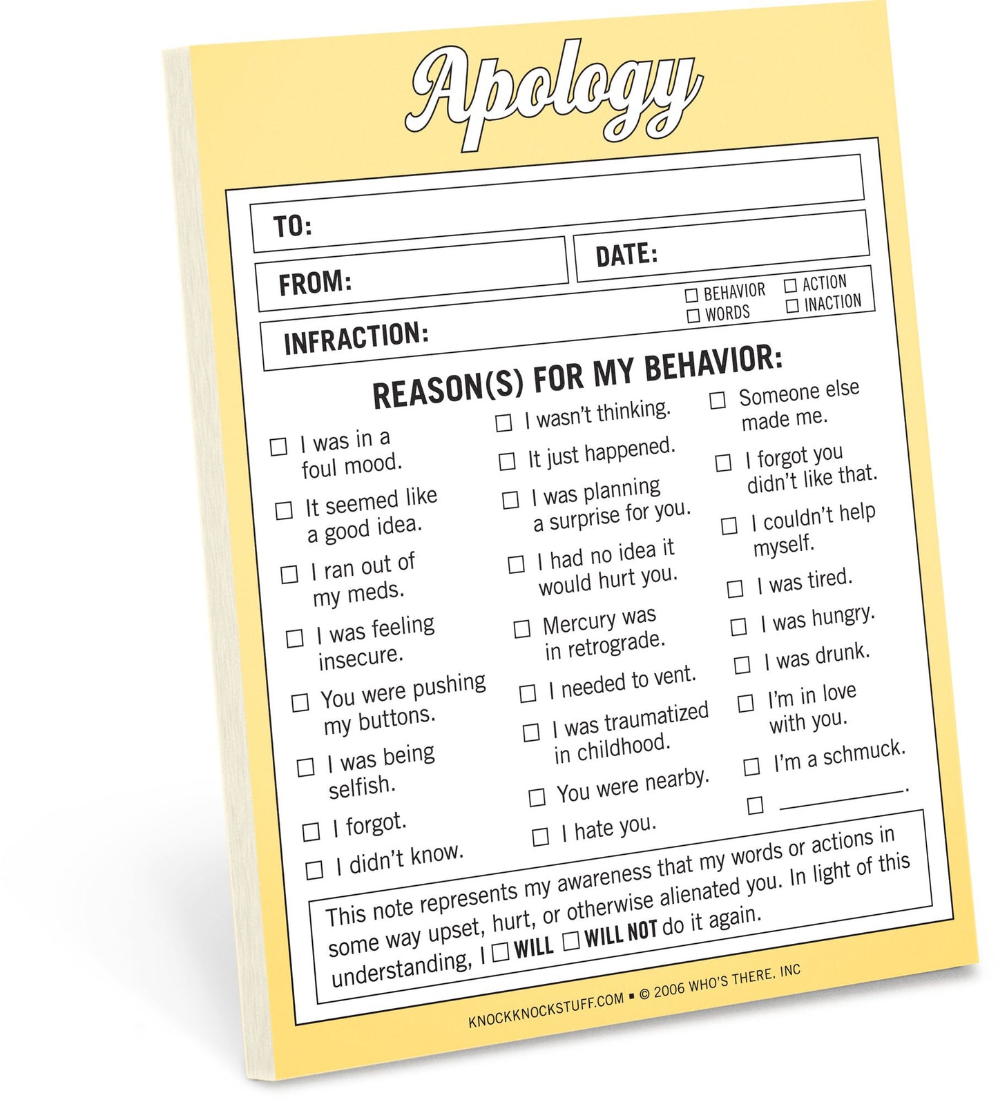 Apology Nifty Notes 50 Sheets