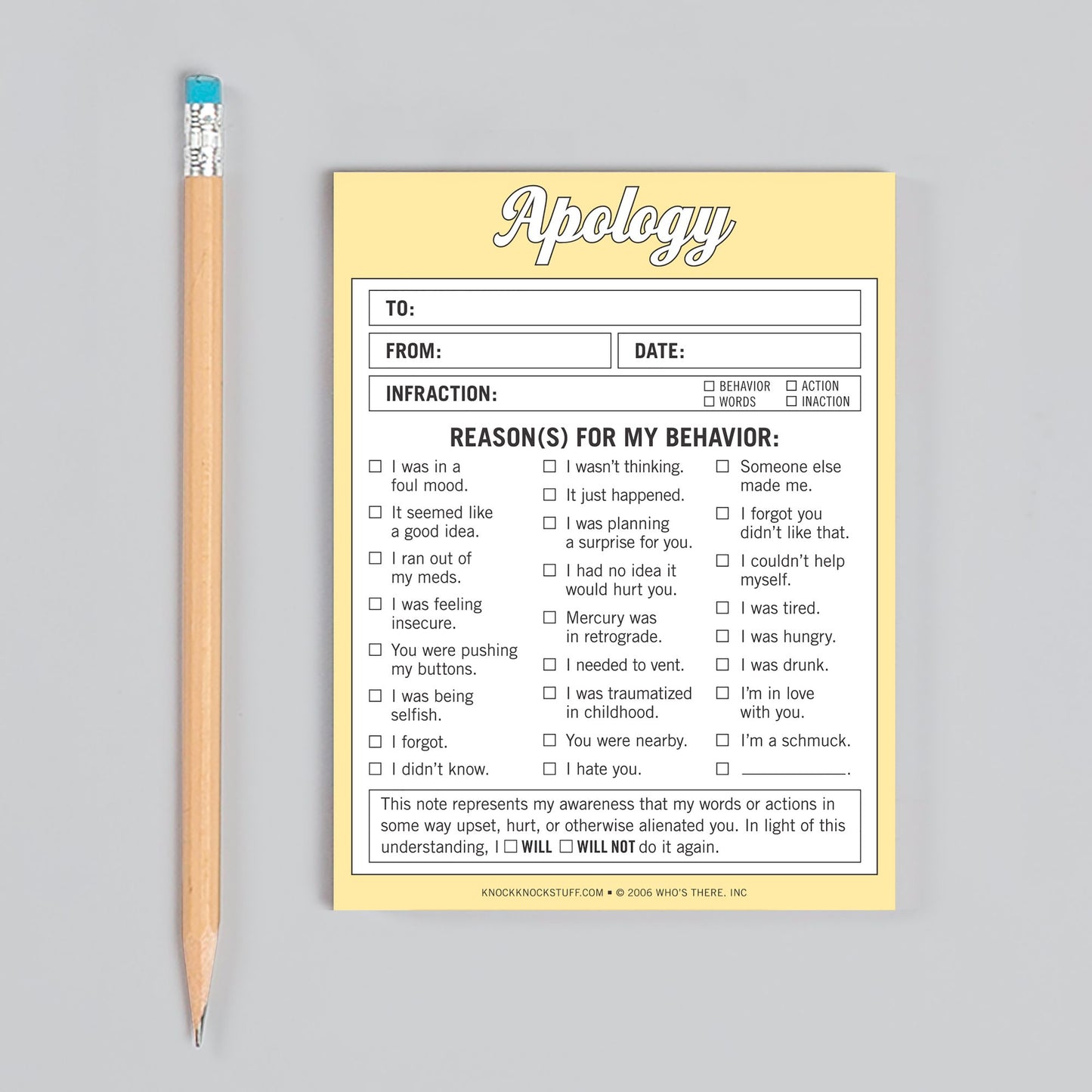 Apology Nifty Notes 50 Sheets