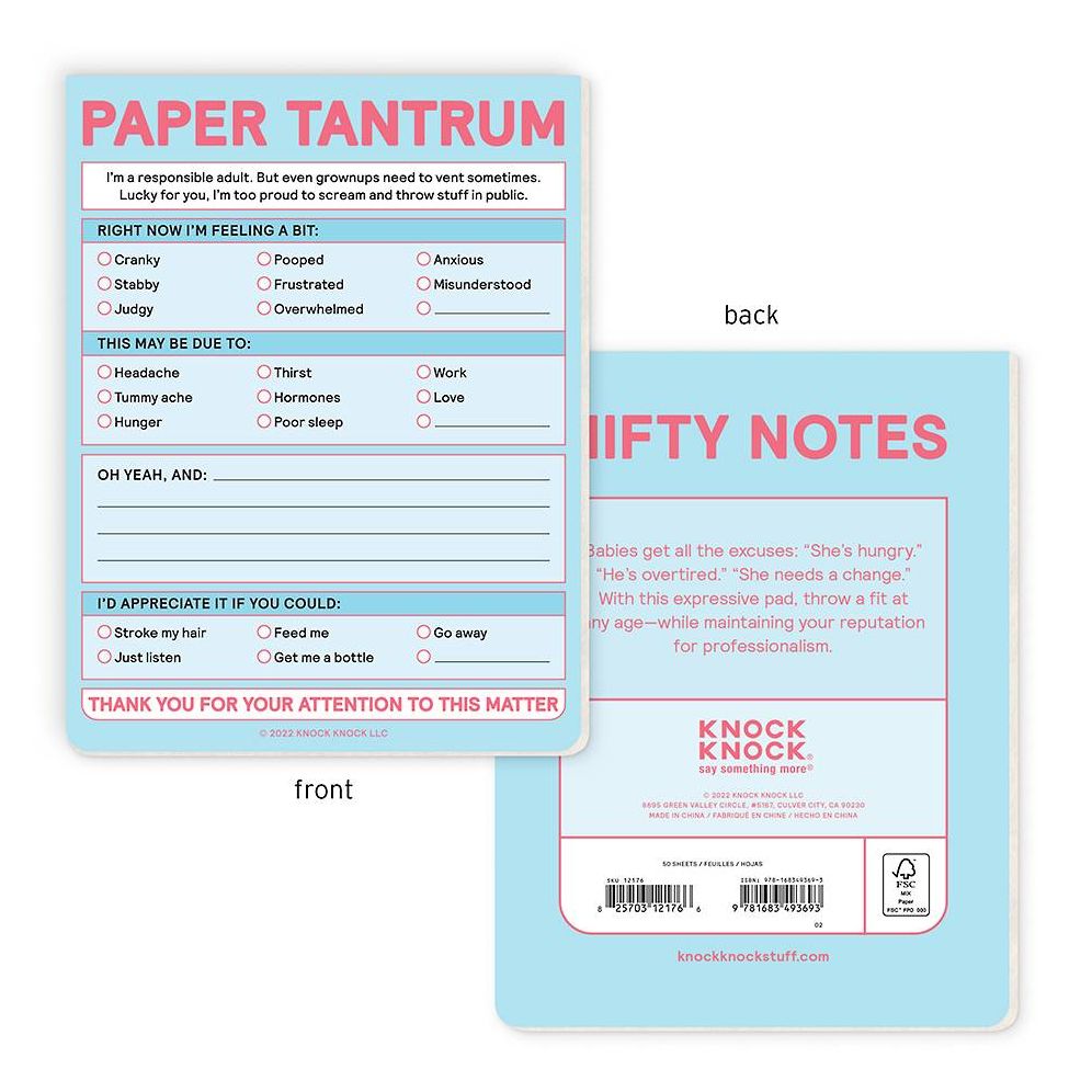 Paper Tantrum Pad Knock Knock Nifty Notes