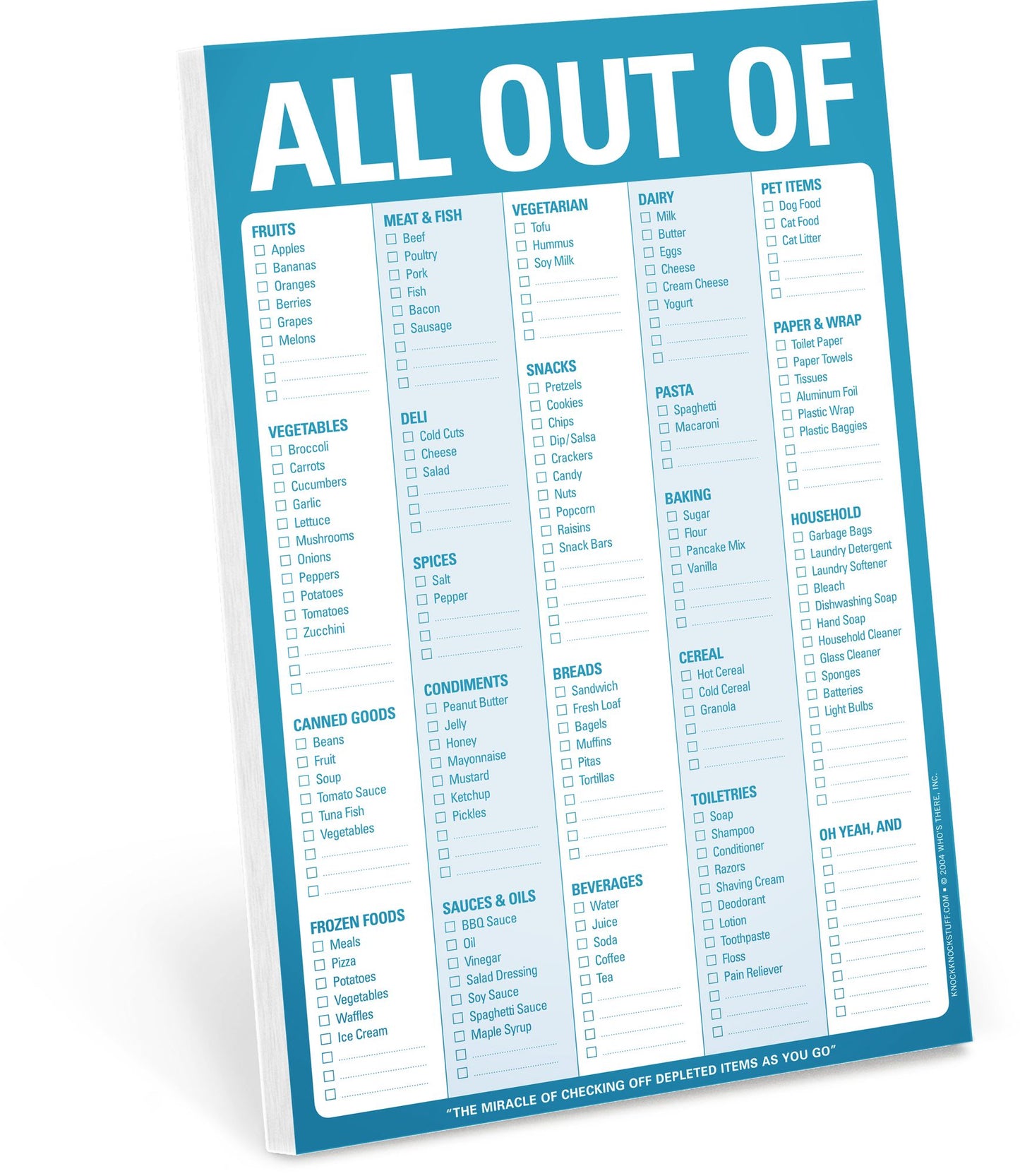 All Out Of Large List Pad 60 Sheets