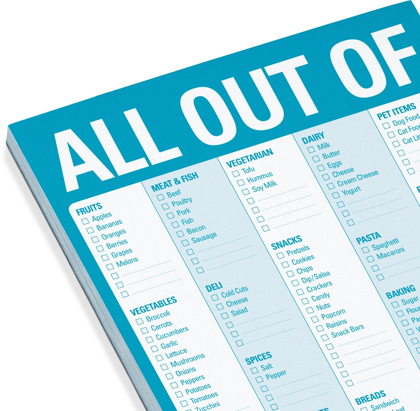 All Out Of Large List Pad 60 Sheets