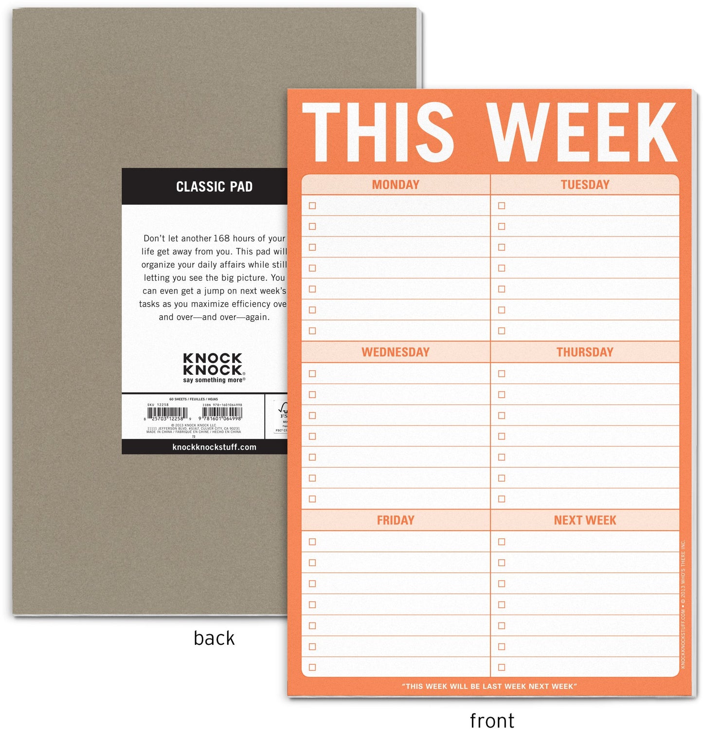 This Week Large List Pad 60 Sheets
