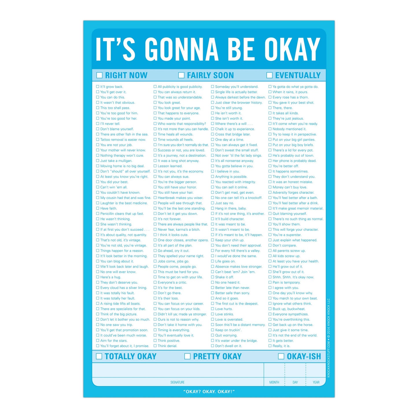 It's Gonna Be Okay Large Pad 60 Sheets