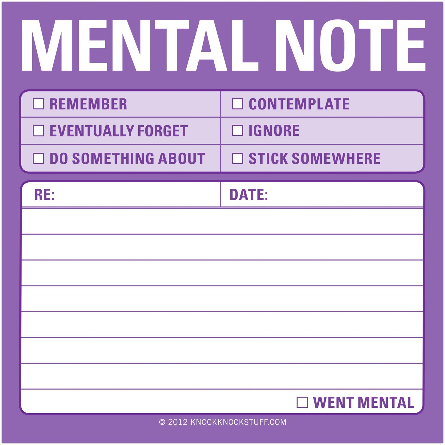Mental Notes Sticky Note 100 Sheets