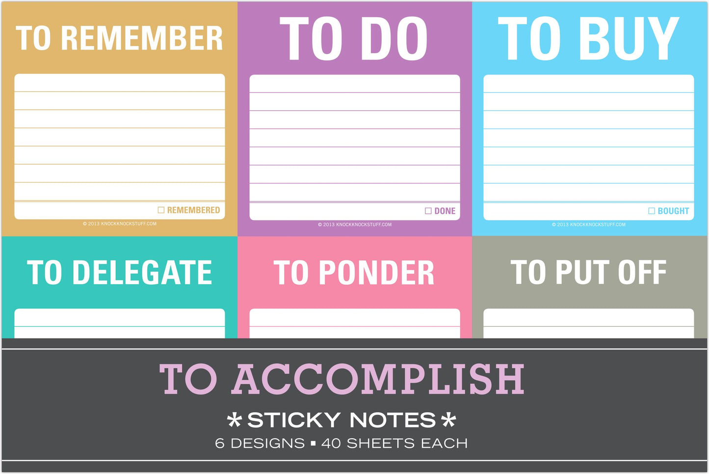 To Accomplish Sticky Note Packet