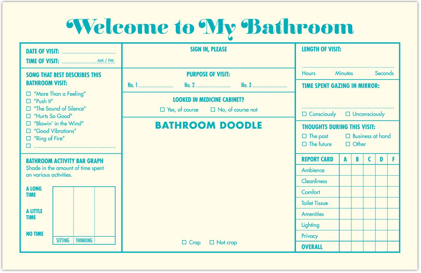 Bathroom Guest Book