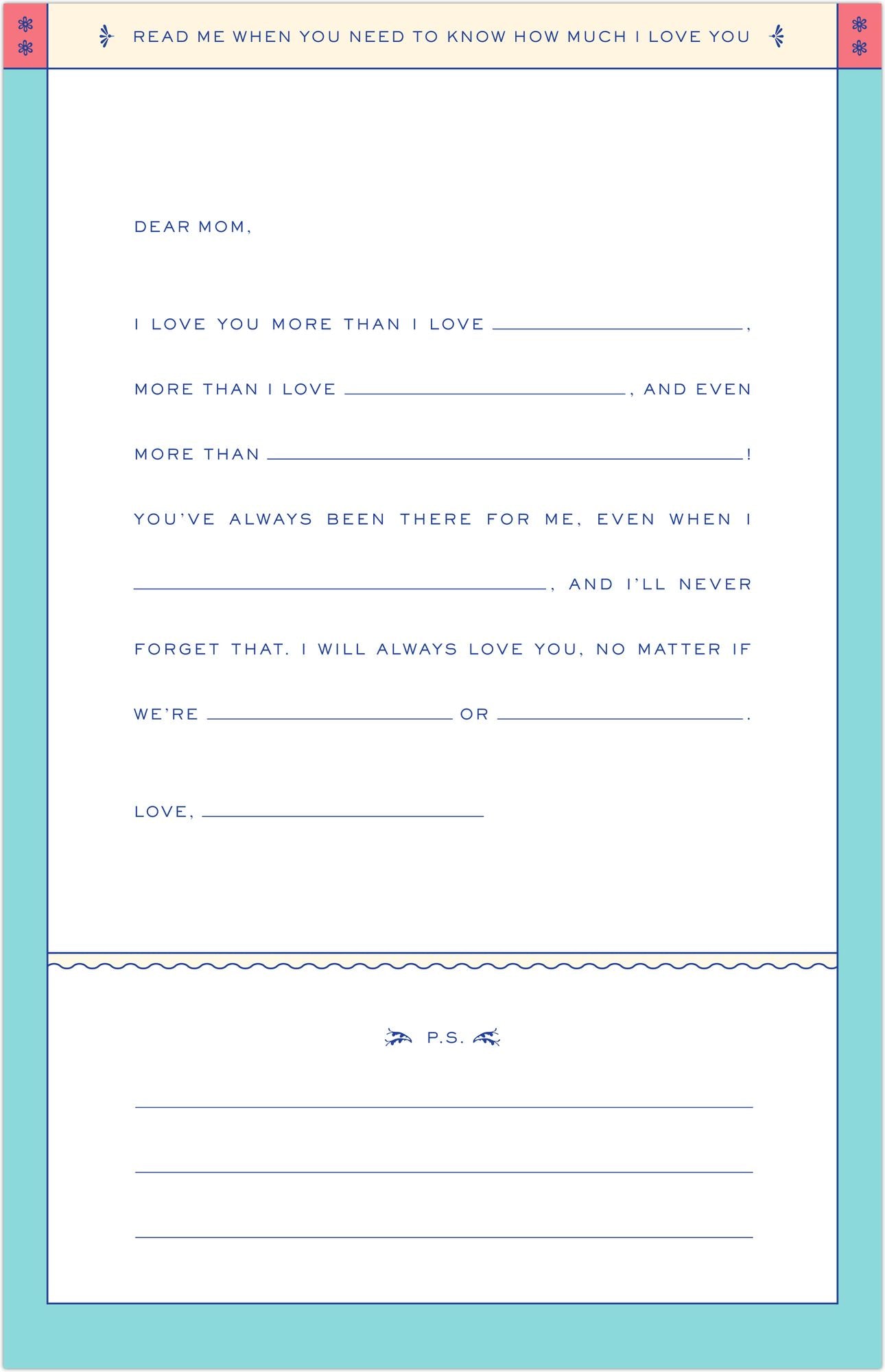 Letters To My Wonderful Mom Box