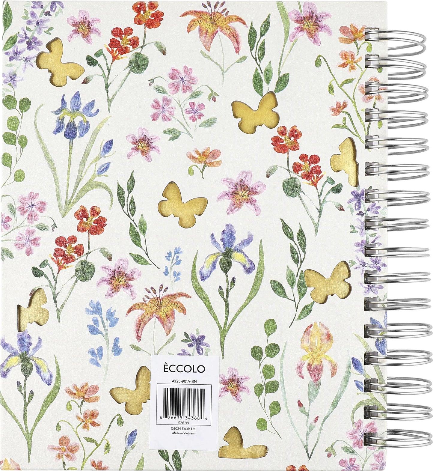 2025 Fun Spiral Die-Cut Butterfly Garden 17-month Planner