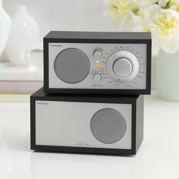 AM/FM Table Radio with Additional Speaker - Black Ash/Silver