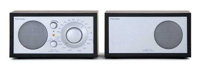 AM/FM Table Radio with Additional Speaker - Black Ash/Silver