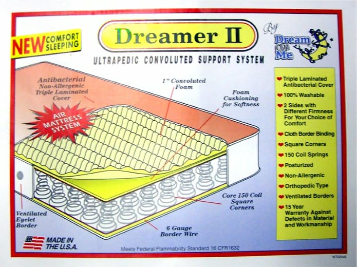 Dream On Me, Convoluted Orthopedic Inner Spring Standard Crib/ Toddler Mattress